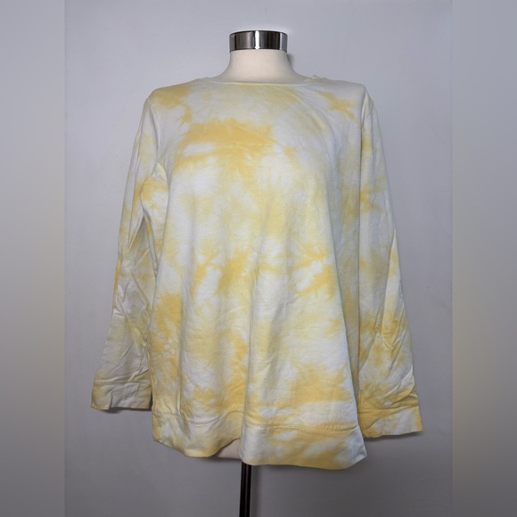 Denim&Co Yellow Tie-Dye Sweatshirt - Picture 1 of 2